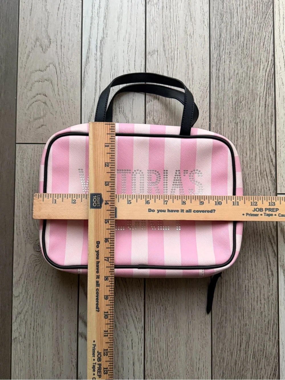 Victoria's Secret Pink Striped Hanging Travel Cosmetic Bag